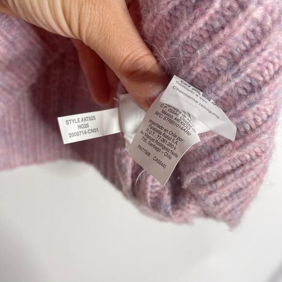 New J Crew Womens XS Purple Pink Alpaca Blend Turtleneck Sweater Shoulder Button - Picture 8 of 9